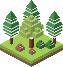 Pixel Art Illustration of Trees and Grass